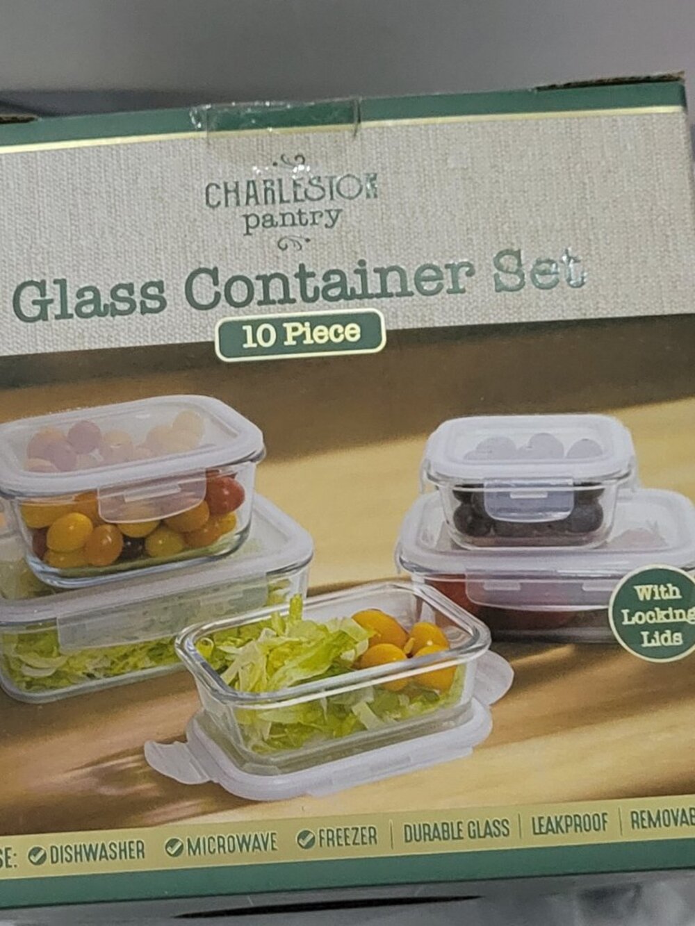 New - Charleston Pantry 10 Piece Glass Food Storage Containers